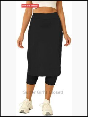Tennis Skirt with Capris Leggings Athletic Long Skirt with Pockets